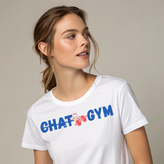 “CHAT GYM” Graphic Unisex Tee – White,BLACK,BLUE
